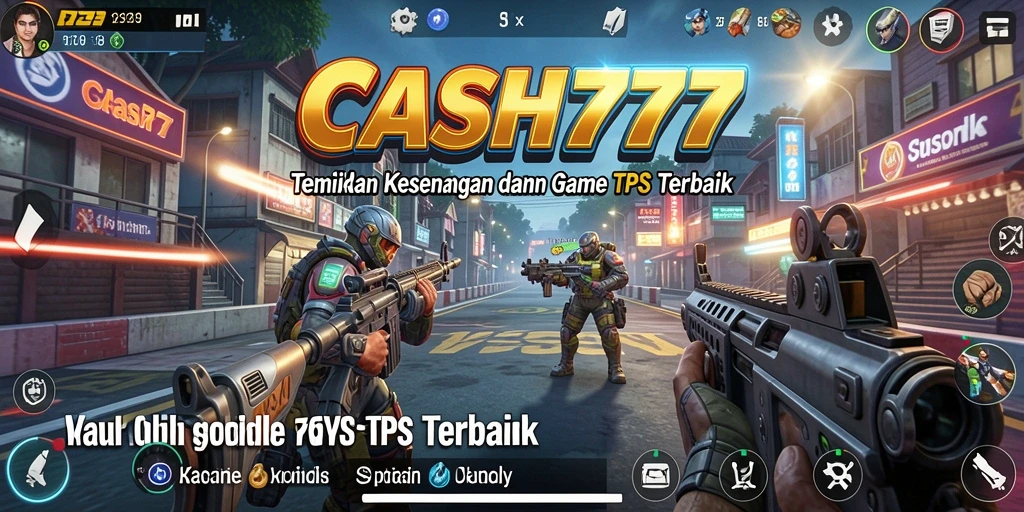 Screenshot menampilkan aksi intens dalam gameplay TPS CASH777.