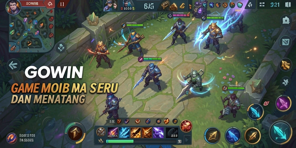 Tangkapan layar gameplay GOWIN menampilkan aksi seru dalam mode MOBA.