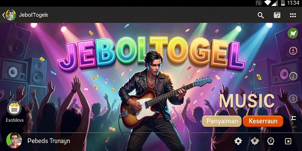 Screenshot gameplay JEBOLTOGEL dengan tampilan antarmuka musik yang menarik.