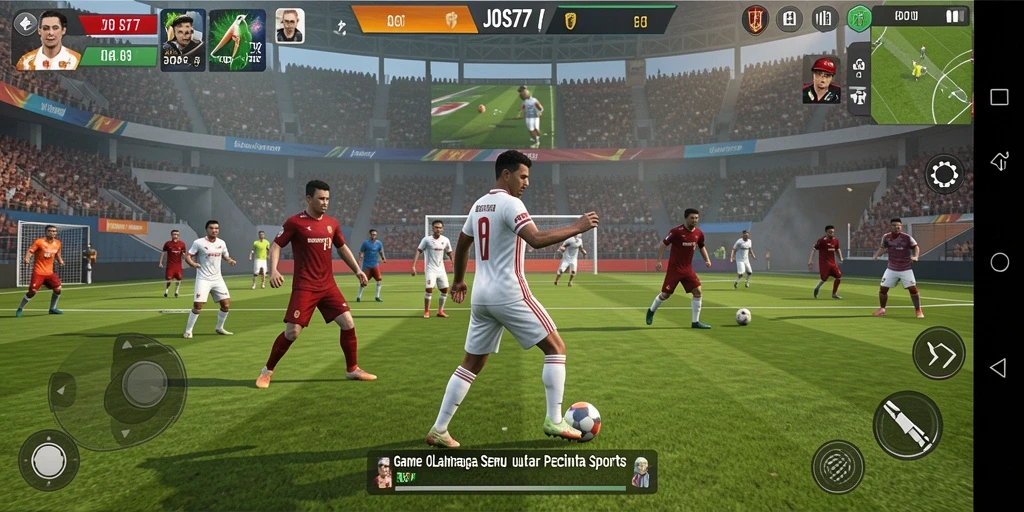 Tangkapan layar utama JOS77 menampilkan aksi seru olahraga di lapangan.