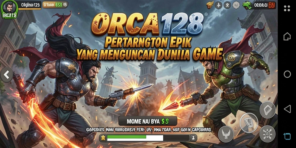 Tangkapan layar gameplay ORCA128 menunjukkan aksi pertarungan yang mendebarkan.