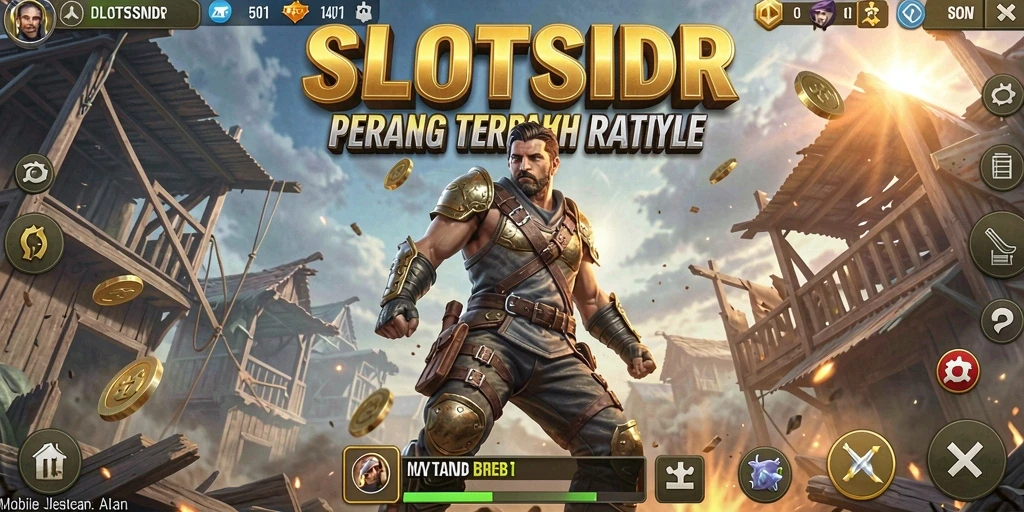 Screenshot SLOTSIDR menampilkan pertempuran epik dalam arena Battle Royale.