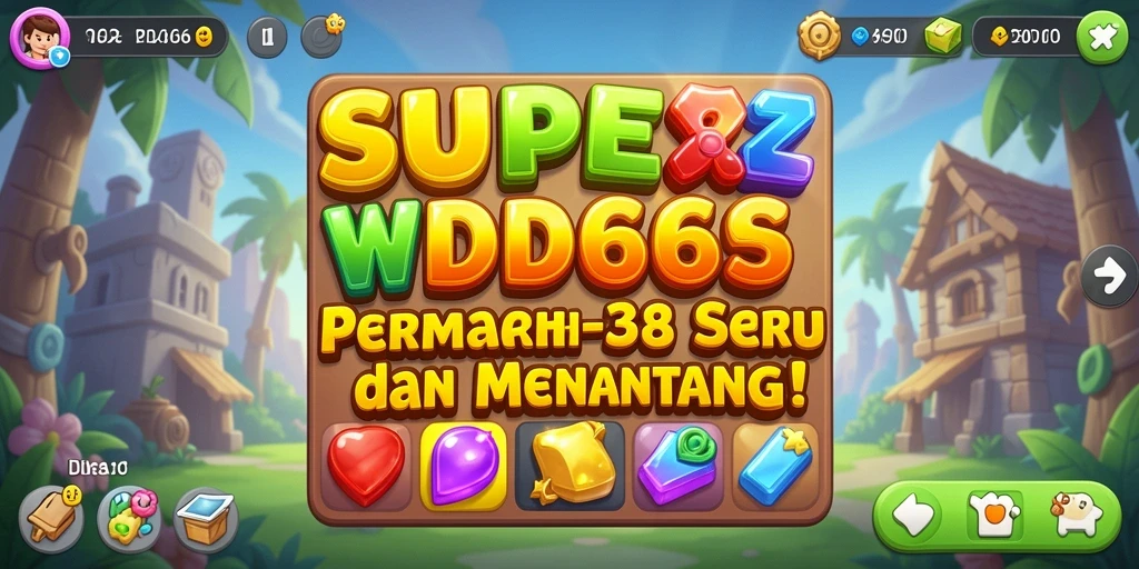 Screenshot gameplay SUPERWD666 menampilkan keseruan mencocokkan item dalam permainan Match-3.