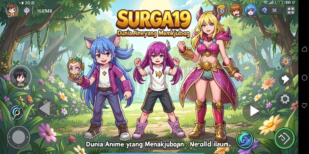 Screenshot gameplay SURGA19 menampilkan karakter Anime yang beraksi.