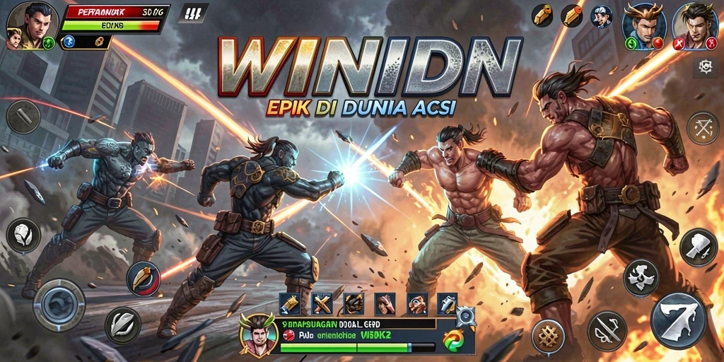 Gameplay seru WINIDN dengan pertarungan intens antar karakter.