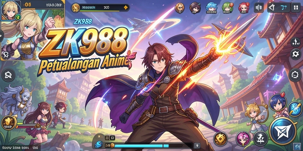 Screenshot gameplay ZK988 menampilkan aksi karakter anime yang mendebarkan.
